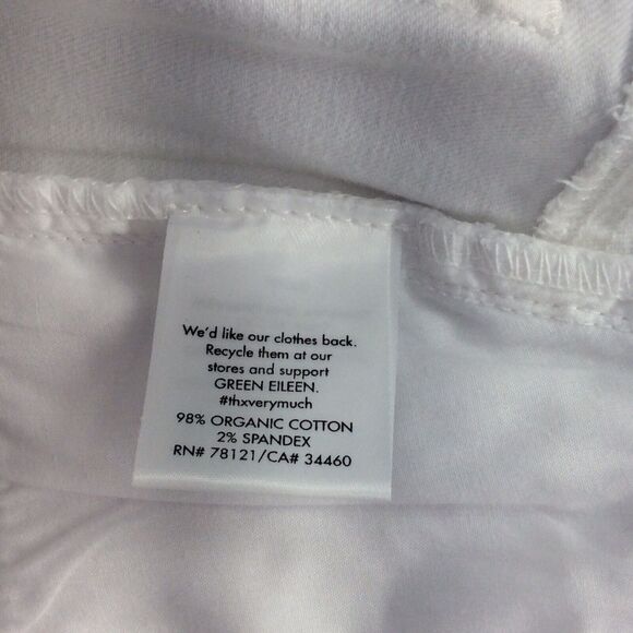 Eileen Fisher Jeans Women’s 6P White Organic Cotton Stretch Slim Ankle NWT $178 - Picture 4 of 12